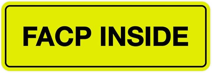 Signs ByLITA Standard FACP Inside Sign | Fire Safety Signage (Yellow/Black) - Small 1 Pack