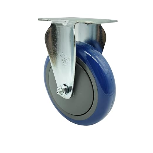Service Caster Brand Replacement Caster for Uline Caster H-7449R - Stainless Steel Rigid Top Plate Caster with 5 Inch Blue Polyurethane Wheel - Fits Carts and Platform Trucks H-6348