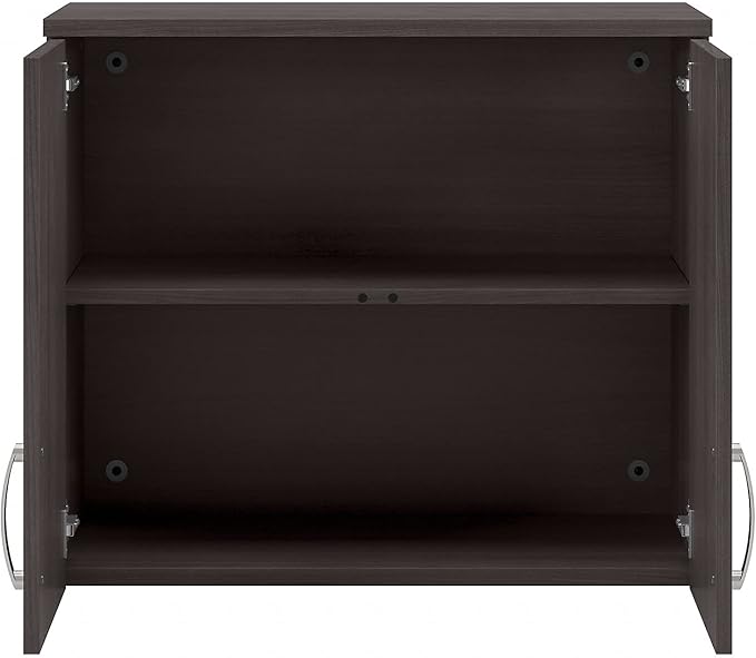 Bush Business Furniture Universal Wall Cabinet with Doors and Shelves in Storm Gray, Versatile Home Organizer, Office Storage Unit and Adjustable Shelving