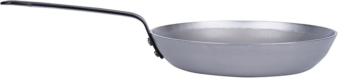 Restaurantware Met Lux 9 Inch Fry Pans, 6 No-Stick Frying Pans - Induction-Ready, Triple-Riveted, Silver Carbon Steel Cooking Skillets, Durable, For Searing, Sauteing, And Browning Food
