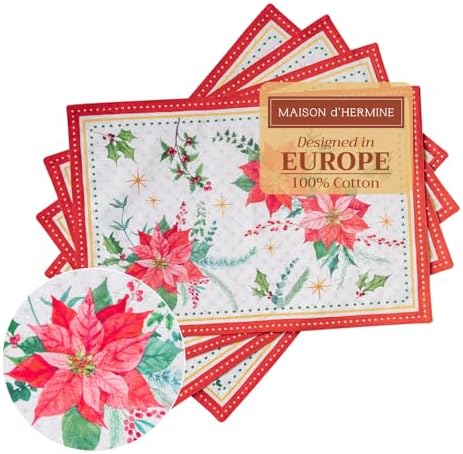Maison d' Hermine Placemats Set of 4 Reusable 100% Cotton (13"x19")