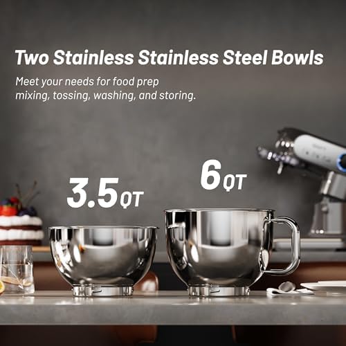 Stand Mixer, 3.5QT&6QT Bowls Mixers Kitchen Electric Stand Mixer Gray