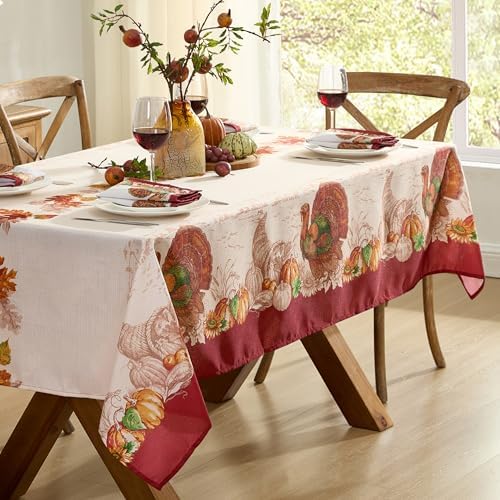 Newbridge Thanksgiving Country Turkey Tablecloth 52 x 52 Inch Square