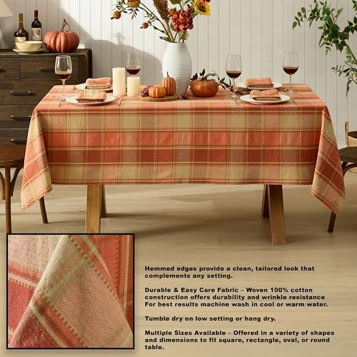 Newbridge Thanksgiving Barnhouse Plaid Fabric Tablecloth 60”x120” Rectangle