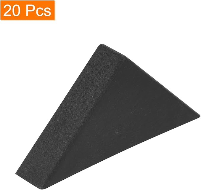 uxcell 20Pcs Plastic Corner Protectors 8x50mm Right Angle Shape Glass Corner Guards Cushion for Corner Protection of Glass, Mirror, Tile, Black