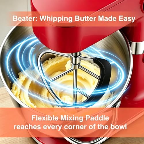 10.5QT Stand Mixer,900W Electric Tilt-Head Kitchen Mixer Red