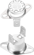 uxcell KSD301 Thermostat 210°C/410°F 10A Normally Closed N.C Adjust Snap Disc Temperature Switch for Microwaves,Oven,Coffee Maker 2pcs,Ceramic Material