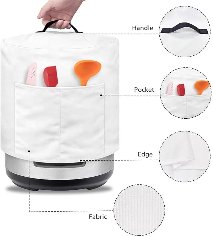 Xoenoiee Black Cat Floral Pattern Kitchen Appliance Dust Cover with Pockets, Electric Pressure Cooker & Air Fryer Cover, 8 Qt Pot