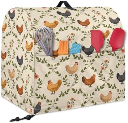 Rooster Mixer Covers Washable Stain Resistant Stand Mixer Dust Covers Fit Kitchen Aid Mixer 4.5-8 Quart Mixer Home Kitchen Decor Appliance Covers