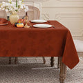 Softalker Fall Jacquard Square Tablecloth, 54 x 54 Inch Rust