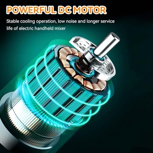 Cordless Hand Mixer, Electric Hand Whisk Portable Egg Beater Handheld Egg Beater Electric Handheld 4 Speed Adjustable Mini Hand Mixer Electric Mixer, USB Charing, 1500mah(White)