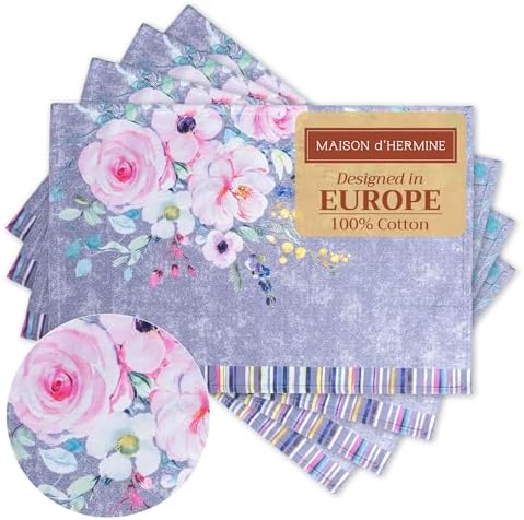 Maison d' Hermine Placemats Set of 4 Reusable 100% Cotton (13"x19")