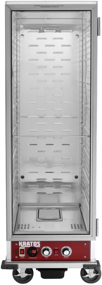 Kratos Full Size Commercial Insulated Holding and Proofing Cabinet | Holds 36 Full Size Sheet Pans | Mobile | Clear Door |120V, 1440W (28W-153)