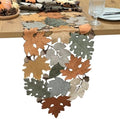 KEVA Fall Table Runner 108inches Long, Autumn Maple Leaves Velvet Table Runner 14x108 inch for Thanksgiving Kitchen Table Decoration, Harvest Embroidered Table Decoration