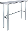 AmGood Stainless Steel Work Table Open Base | NSF Kitchen Island Food Prep | Laundry Garage Utility Bench (48" Long X 16" Deep)