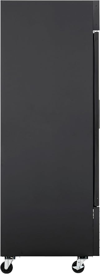 Kratos Commercial Three Door Merchandising Freezer, Large Glass Door Black Mobile Display Freezer for Markets and C Stores, 78" Wide, LED Lighting, 115V (67K-211)