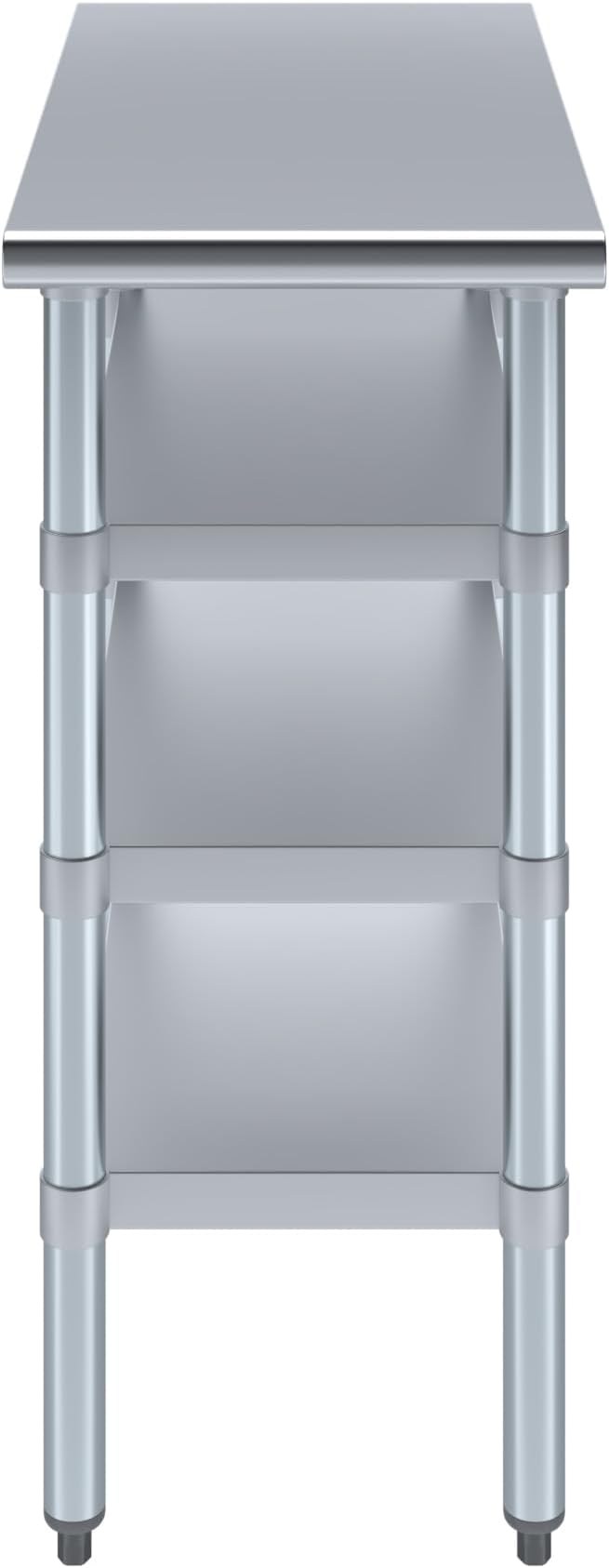 30 in. x 15 in. Stainless Steel Work Table with Three Bottom Shelves | NSF Kitchen Prep Table | Utitly Metal Table