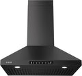 Wall Mount 30 Inch Range Hood 900 CFM, Ductless/Ducted Convertible, 3-speed Gesture Sensing & Touch Control, Black Painted Stainless Steel Kitchen Vent Hood with Permanent Baffle Filters