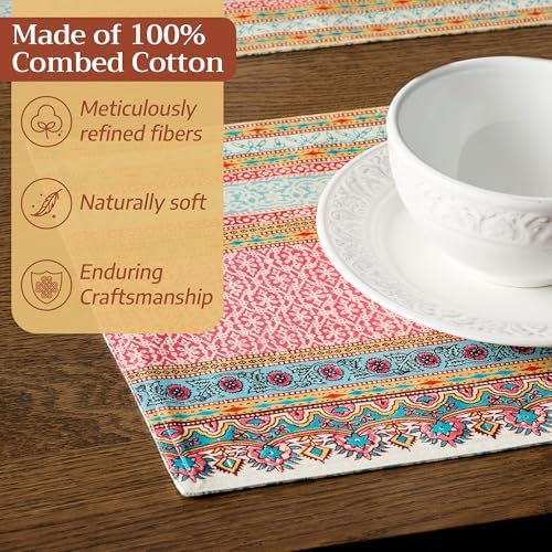 Maison d' Hermine Placemats Set of 4 Reusable 100% Combed Cotton (13"x19")