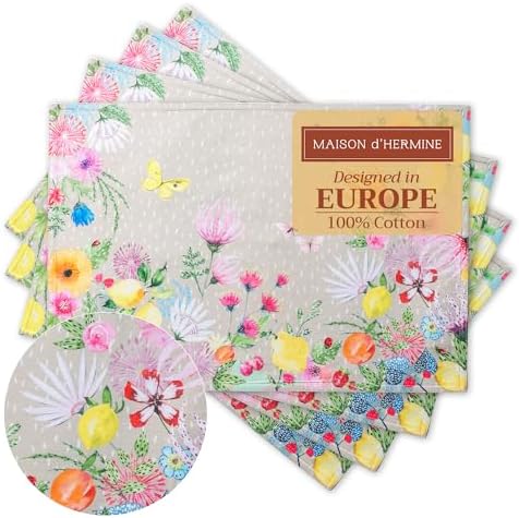 Maison d' Hermine Placemats Set of 4 Reusable 100% Cotton (13"x19")
