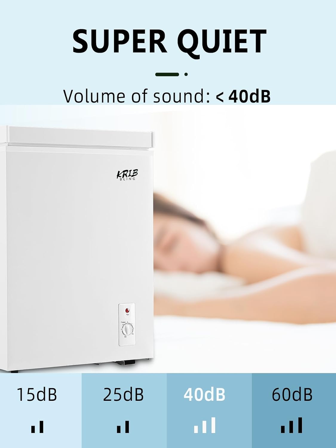 3.5 Cu.Ft Chest Freezer 7 Gears Temperature Control(-18°F to -46°F), Deep Compact Freezer with a Removable Basket, for House, Kitchen, Garage, Basement, Shop, White