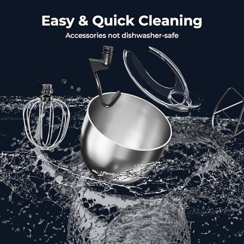 Electactic 5.3 Quart Electric Stand Mixer With 12 Speed, Low Noise, Red