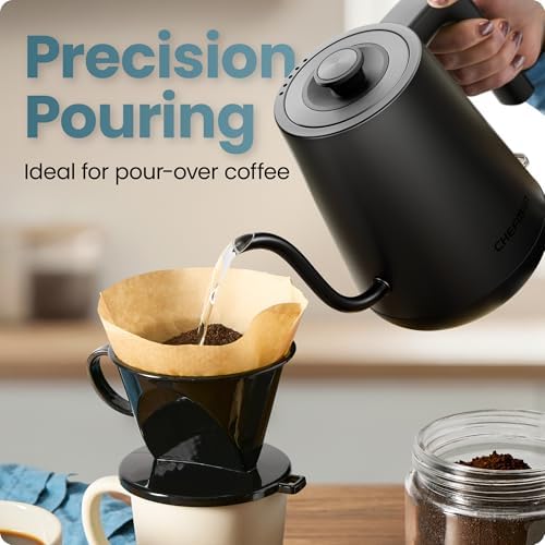 Chefman Gooseneck Electric Kettle, 0.8L Pour Over, Black - Image 2