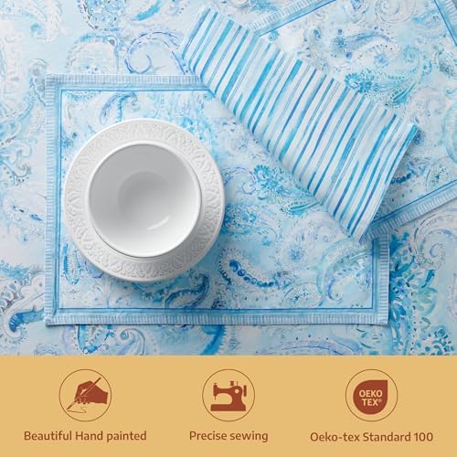Maison d' Hermine Placemats Set of 4 Reusable 100% Combed Cotton (13"x19")