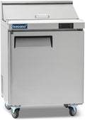 ICECASA 27" W Commercial Refrigerator Sandwich&Salad Prep Table single Door Stainless Steel Counter Fan Cooling Refrigerator with 8 pans-27 Inches for Restaurant, Bar, Shop, etc