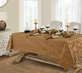 Newbridge Fall Damask Tablecloth Bronze Gold 52 x 70 Inch Rectangle