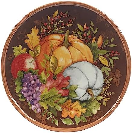 Certified International Harvest Blessings 8.5" Salad/Dessert Plate, Multicolor, Medium, Set of 4
