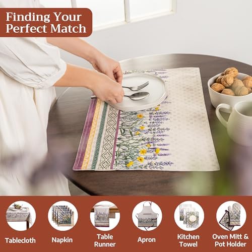 Maison d' Hermine Placemats Set of 4 Reusable 100% Cotton (13"x19")