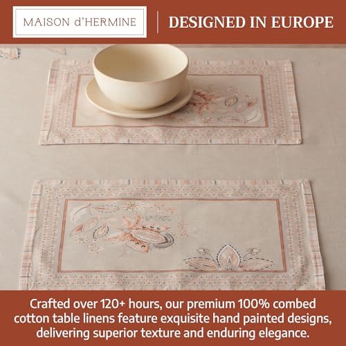 Maison d' Hermine Placemats Set of 4 Reusable 100% Combed Cotton (13"x19")