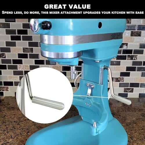 Stand Mixer Handle for KitchenAid Stand Mixers – Compatible with Pro 5 Plus, Mixer Accessory with Comfy Grip for Enhanced Stability and Convenience (Silver)