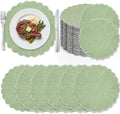 Set of 36 Sage Green Cotton Placemat 15 Inch Scalloped Placemat