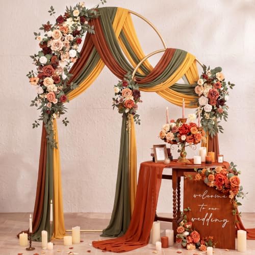 12 Pcs Thanksgiving Fall Party Decorations Boho Table Runner