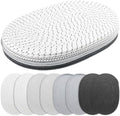 Oval Woven Placemats Set of 8 Heat Resistant Placemats 17.5 x 12 Inches Farmhouse Cotton Rope Place Mats for Dining Tables Trivets for Hot Dishes, Grey Set
