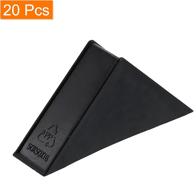 uxcell 20Pcs Plastic Corner Protectors 16x70mm Right Angle Shape Glass Corner Guards Cushion for Corner Protection of Glass, Mirror, Tile, Black