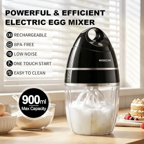 MIGECON Stand Mixer Electric Kitchen Mixer Egg Electric Whisk, Dark Grey