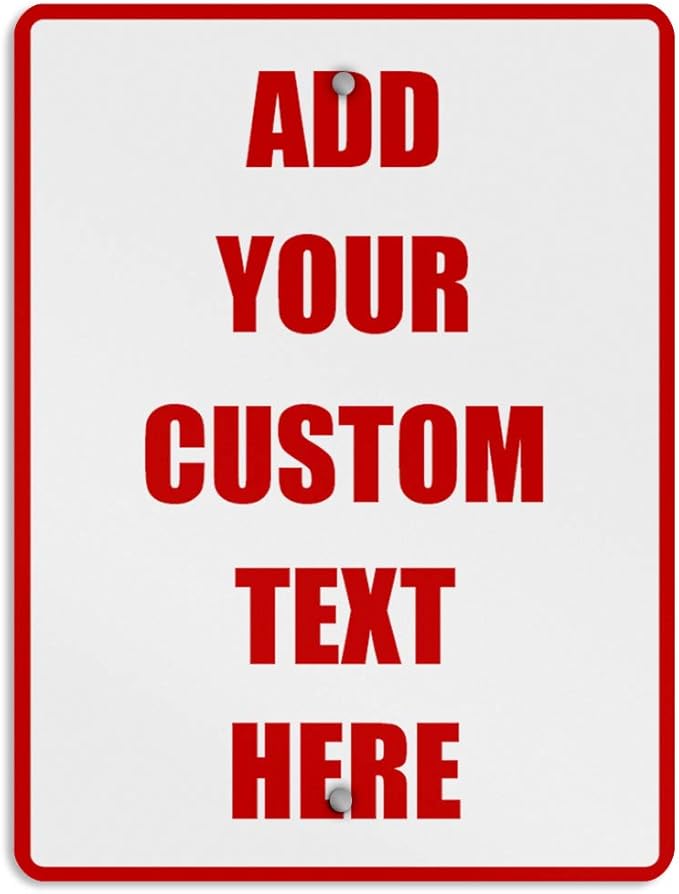 Aluminum Weatherproof Metal Sign Multiple Sizes Custom Personalized Text Here White Red Danger Vertical Street 18x24Inches