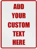 Aluminum Weatherproof Metal Sign Multiple Sizes Custom Personalized Text Here White Red Danger Vertical Street 9x12Inches