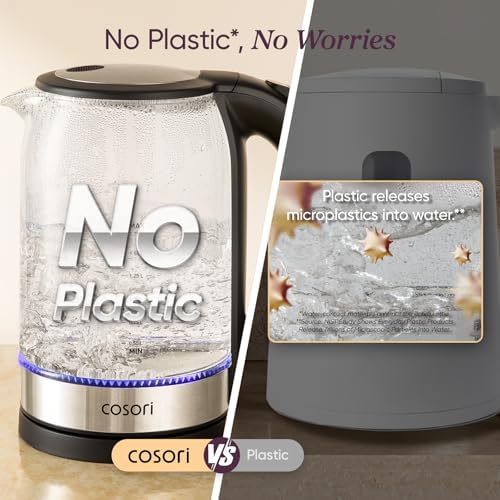 Cosori Electric Kettle, No Plastic Contact with Water, 1.7L, Black - Image 4