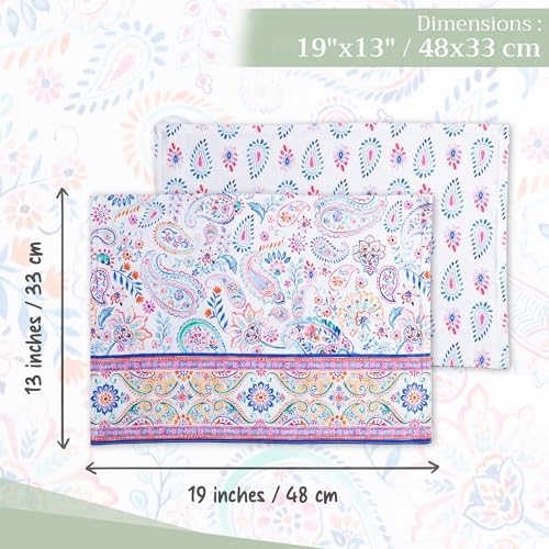 Maison d' Hermine Placemats Set of 4 Reusable 100% Cotton (13"x19")
