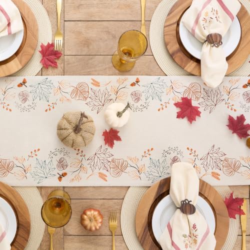 DII Fall Table Decorations Indoor Décor, Thanksgiving, Reversible Table Runner, 14x108, Autumn Leaves