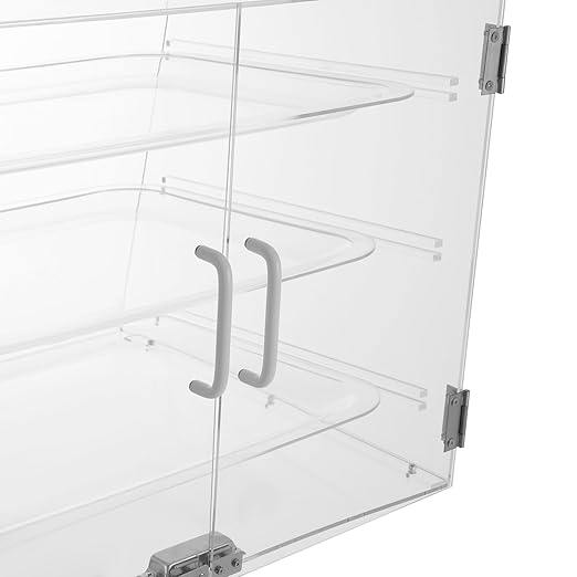 Pastry Display Case, 3 Tier Commercial Acrylic Display Cabinet, Countertop Dust Proof Bread Storage Case, Large Bakery Storage Box for Bakery, Coffee Shop, Snack Shop, Convenience Store