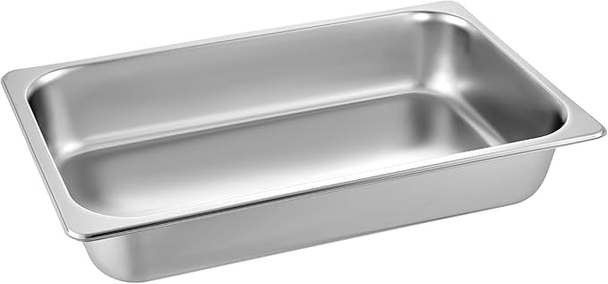 VEVOR Hotel Pans Full Size 4-Inch Deep, Steam Table Pan 6 Pack,0.8mm Thick Stainless Steel Anti Jam Steam Table Pan for Home, Party, Restaurant, Hotel, Buffet