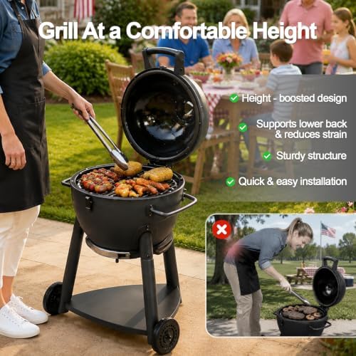 Front Leg Kit for Char-Griller AKORN Jr. Kamado E6714 Charcoal Kettle Grill