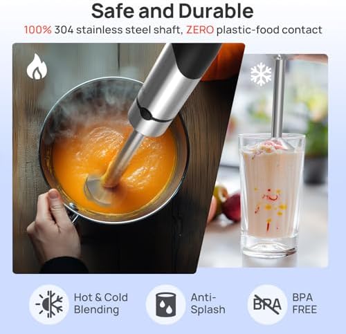 Consciot 4-in-1 Immersion Blender Handheld Max 1100W, Trigger Speed Control