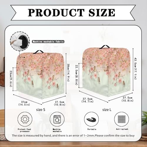 Cherry Blossom Robin Bird Stand Mixer Cover for Kitchen Decor Waterproof Mixer Dust Cover Fits All Tilt Head & Bowl Lift Models Kitchen Aid Mixer Covers Protector