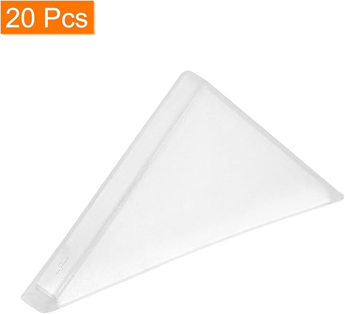 uxcell 20Pcs Plastic Corner Protectors 4x50mm Right Angle Shape Glass Corner Guards Cushion for Corner Protection of Glass, Mirror, Tile, White